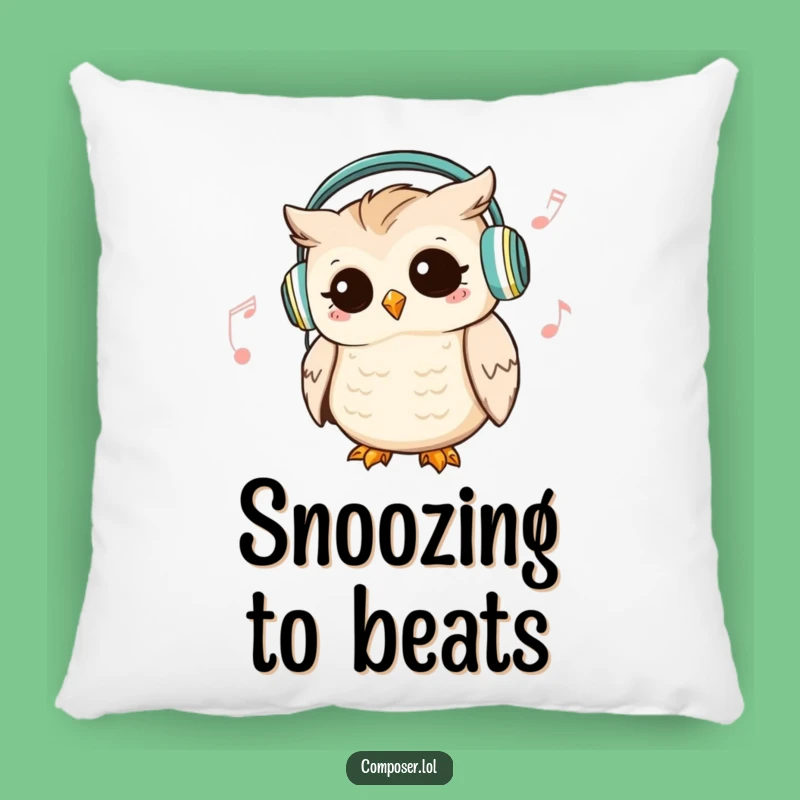 Funny Owl DJ Pillow: A Humorous Accent Gift for Cozy Music Nooks