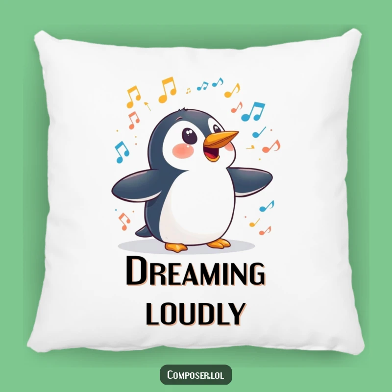 Funny Penguin Symphony Pillow: Cozy Comfort for Surprised Souls