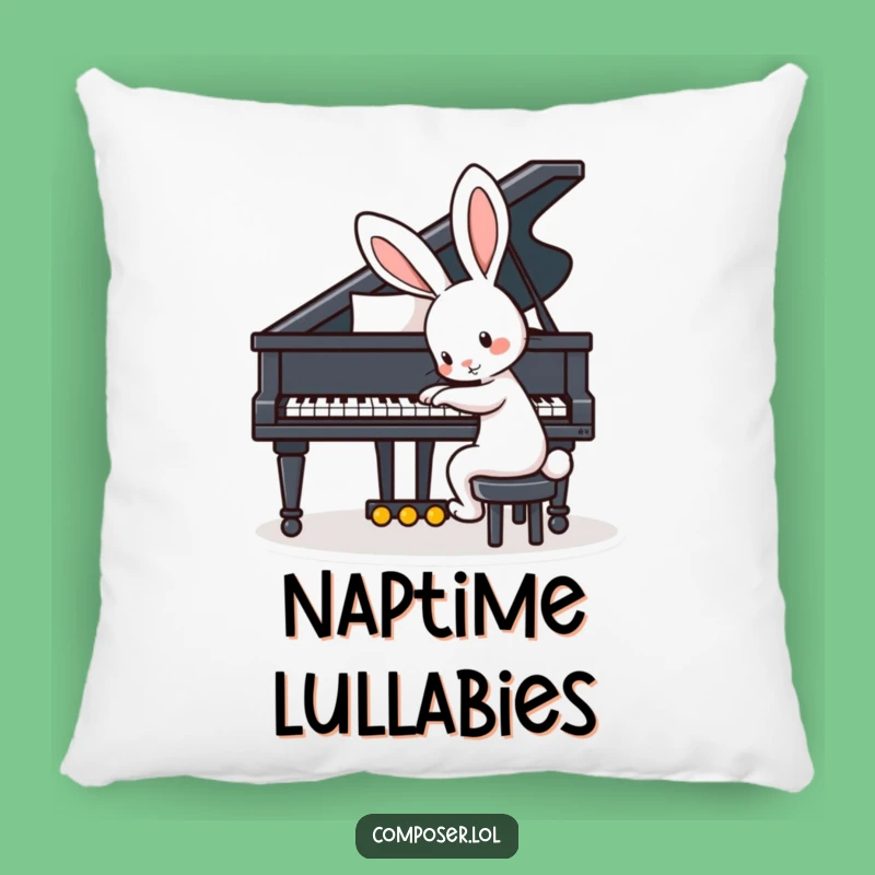 Funny Playful Rabbit Piano Pillow - Cozy and Hilarious Accent for Any Room