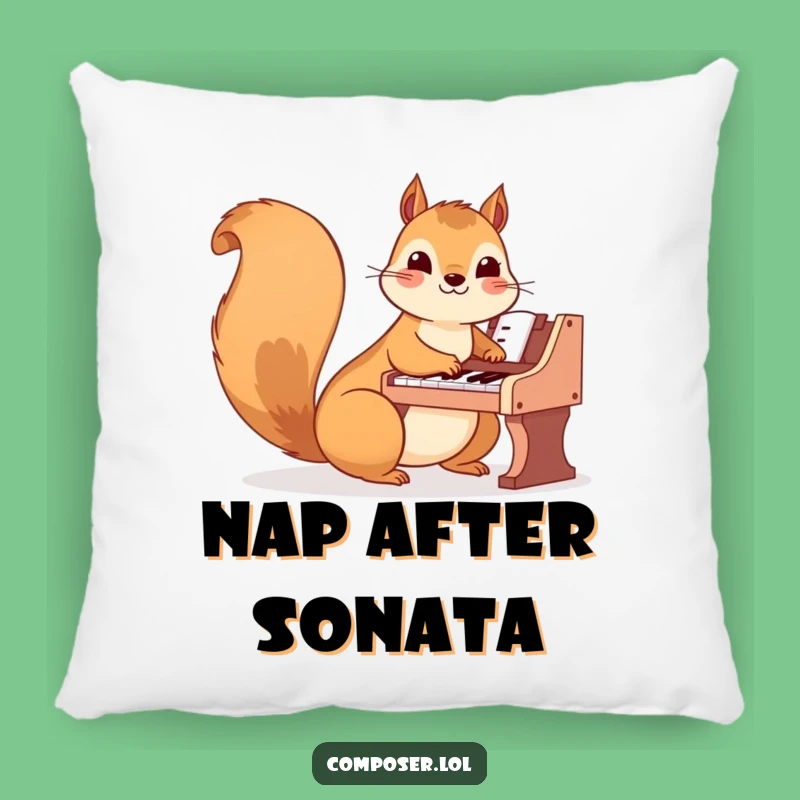 Funny Squirrel Pianist Pillow: Cozy Melodies Comfort, Ideal Funny Gift