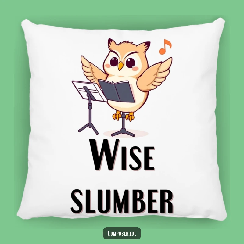 Soft Funny Owl Composer Pillow: Cuddle Up with Musical Wisdom