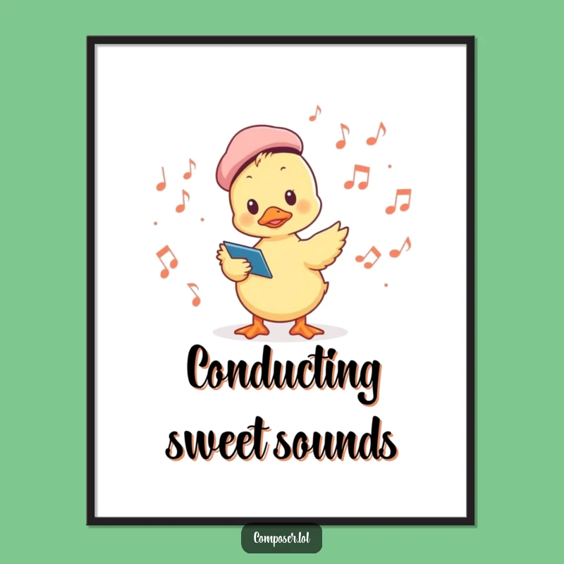 Funny Duckling Conductor Digital Art - Maestro Print, Perfect Gift!