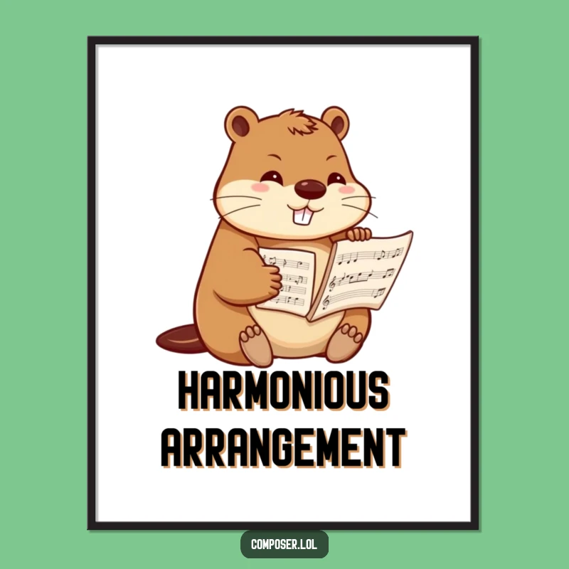 Funny Beaver Composer Digital Art: Print Musical Precision Instantly