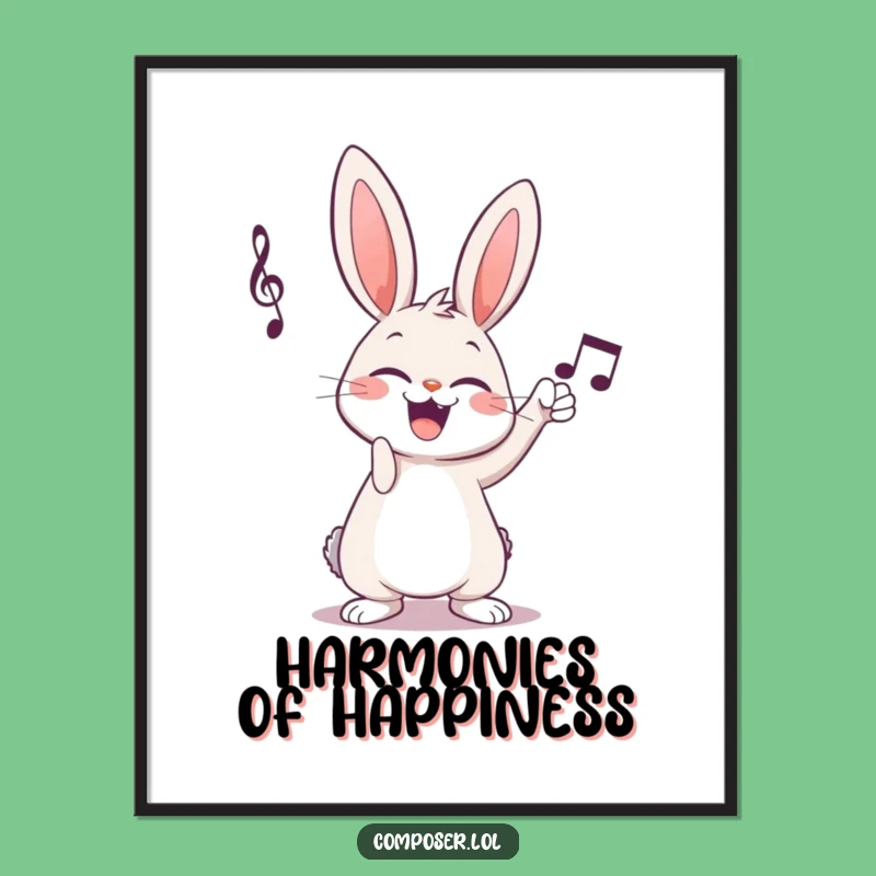 Funny Giggling Rabbit Composer Digital Art - Instant Musical Joy