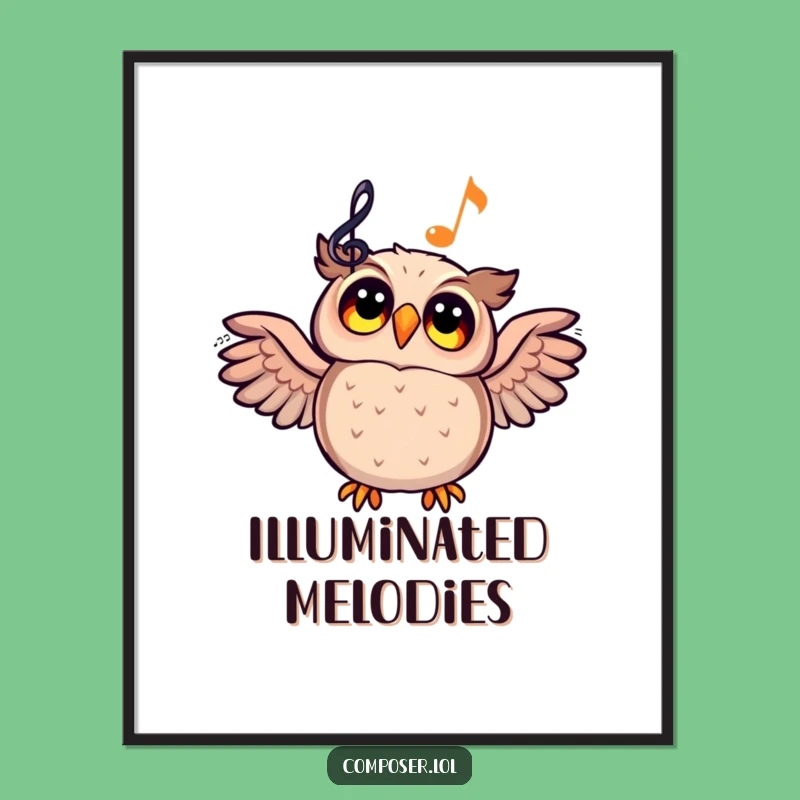Funny Owl Musical Inspiration Digital Art - Instant Enchantment
