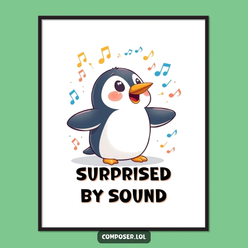 Funny Penguin Symphony Digital Art: Print Surprising Art Instantly