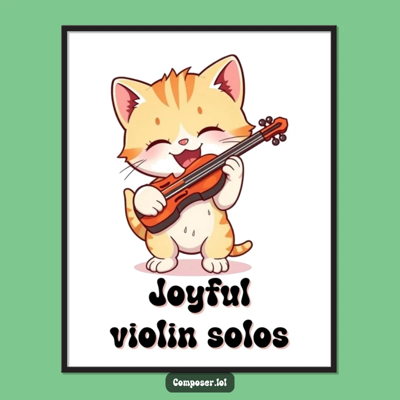 Funny Kitten Violinist Digital Art - Instant Musical Joy