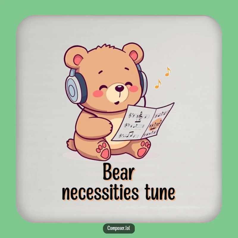Funny Bear DJ Coaster: Protect Surfaces with Bear's Cool Style!