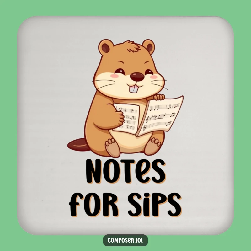 Funny Beaver Composer Coasters: Protect Surfaces with Musical Order