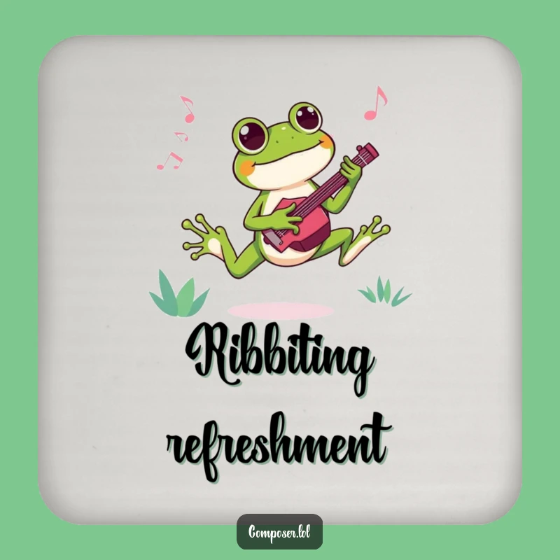 Funny Frog Composer Coaster Set: Chic Protection with Amphibious Fun