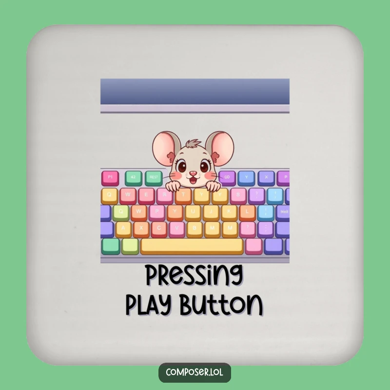 Funny Mouse Keyboard Coaster: Protect Surfaces with Musical Whimsy