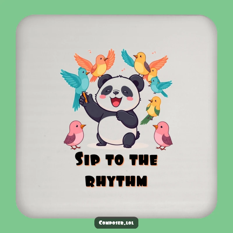 Funny Panda Conductor Coaster: Protect Surfaces with a Maestro, Fun Funny Gift