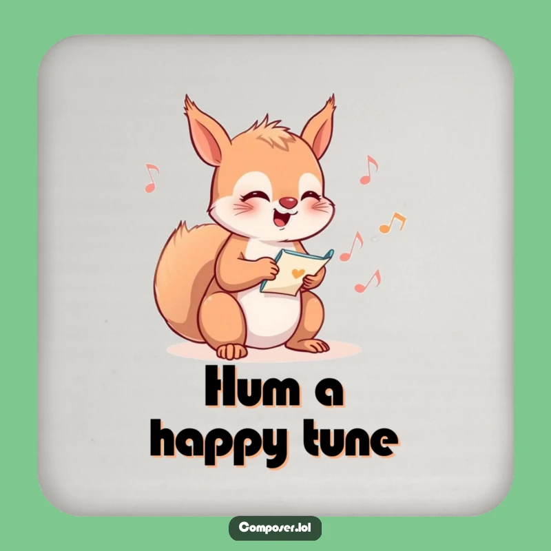 Funny Squirrel Composer Drink Coaster: Add Musical Whimsy to Your Table