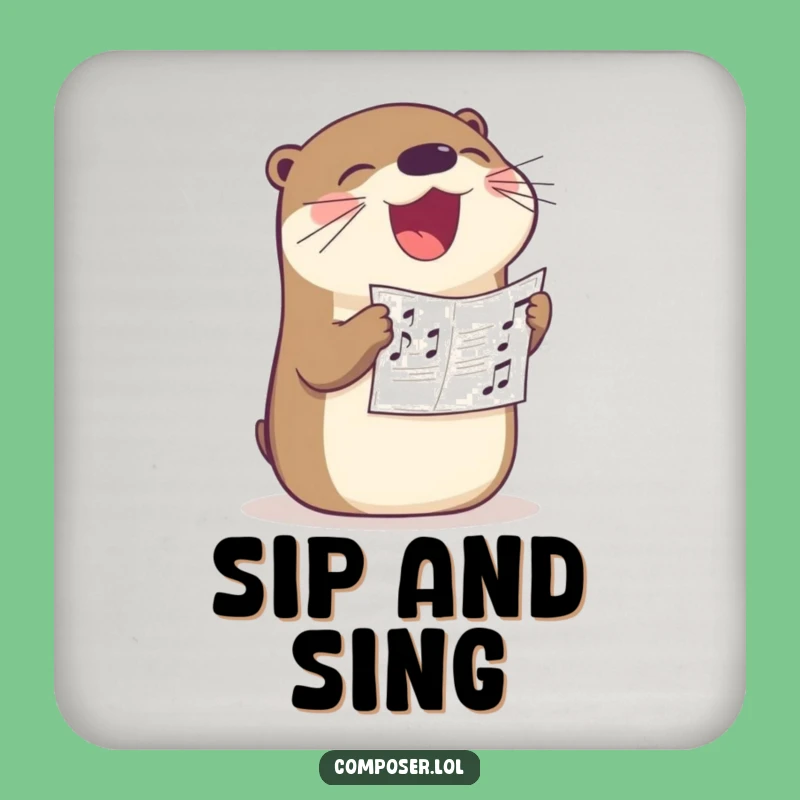 Funny Otter Singer Coasters: Protect Surfaces with Musical Cheer