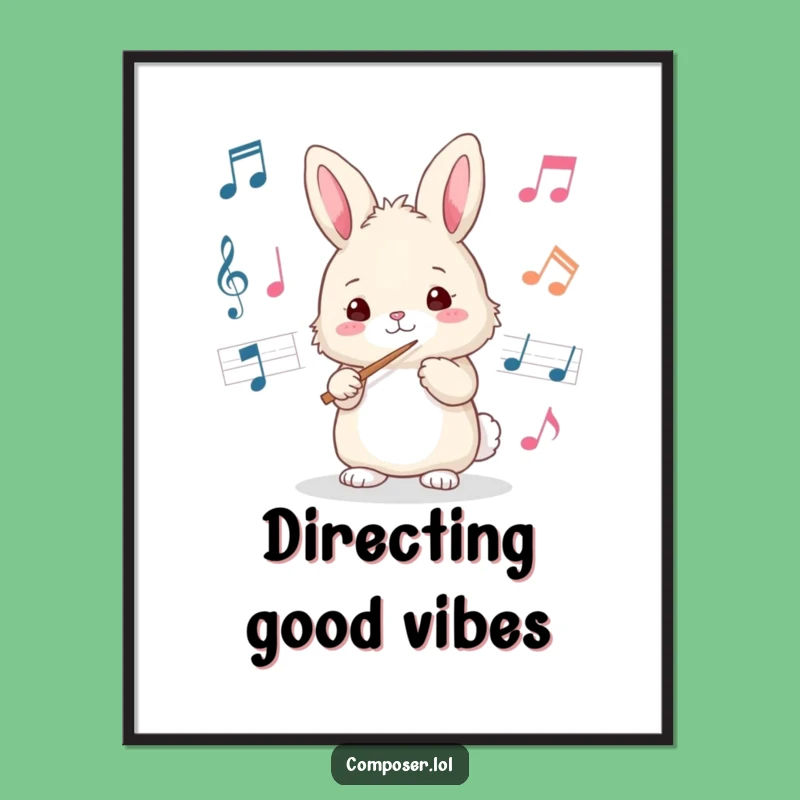 Funny Bunny Conductor Poster: Elevate Your Walls with Musical Merriment