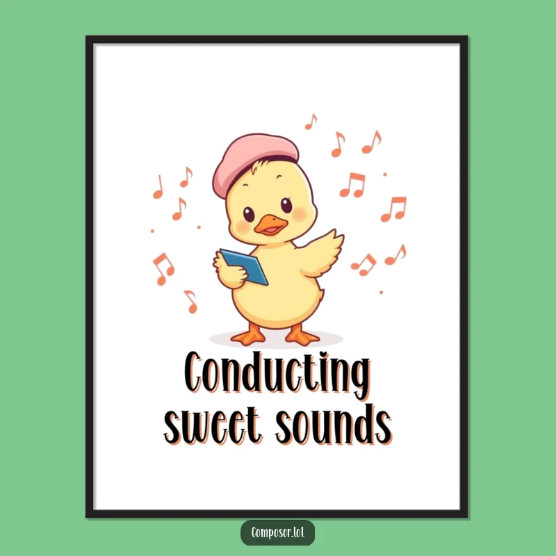 Funny Duckling Conductor Poster - Musical Art, Perfect Decor Gift!