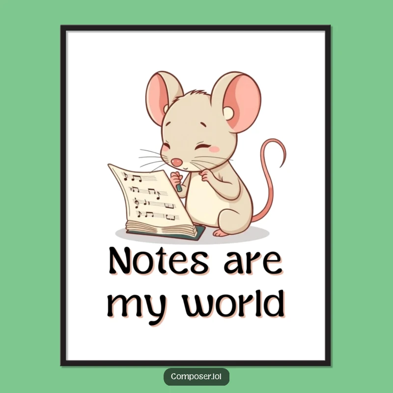 Funny Mouse Composer Poster: Intellectual Art for the Curious Music Lover