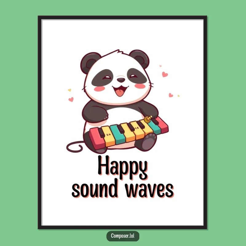 Funny Panda Xylophone Poster - Joyful Wall Art for Music Lovers
