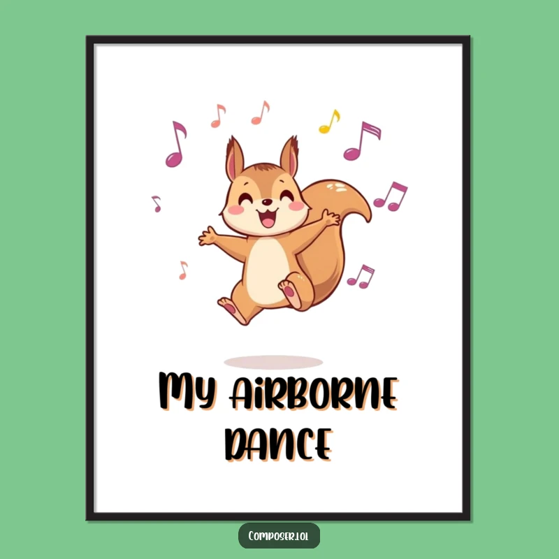 Funny Squirrel Music Poster - Playful Wall Art for Melody Lovers