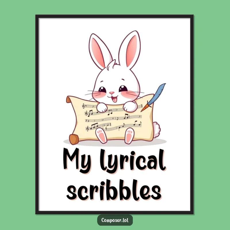Funny Rabbit Composer Poster - Charming Wall Art for Music Lovers
