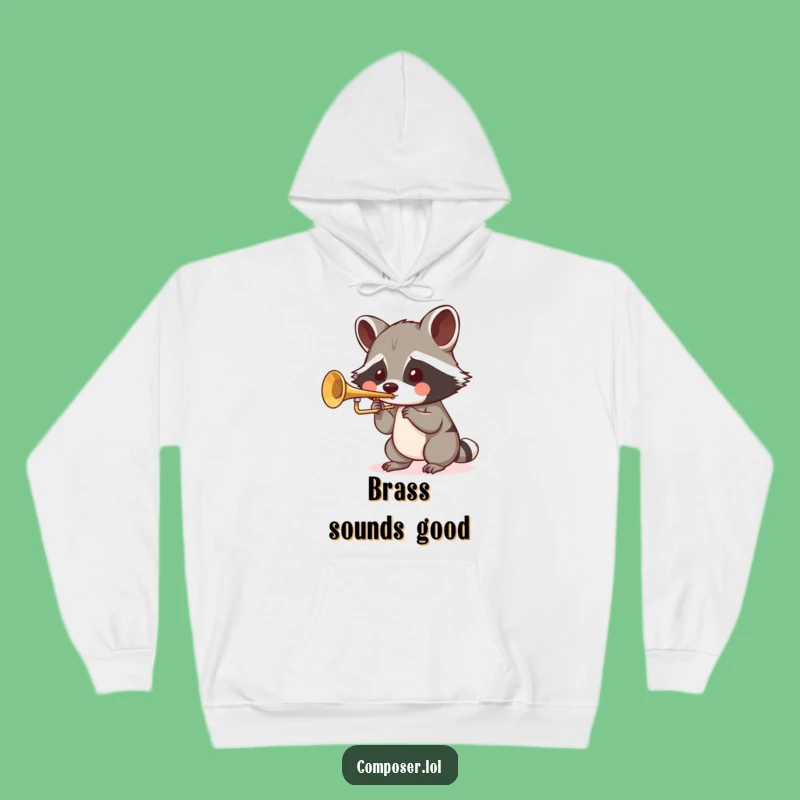 Cozy Funny Raccoon Trumpet Hoodie: Your Perfect Humorous Gift for Music Lovers