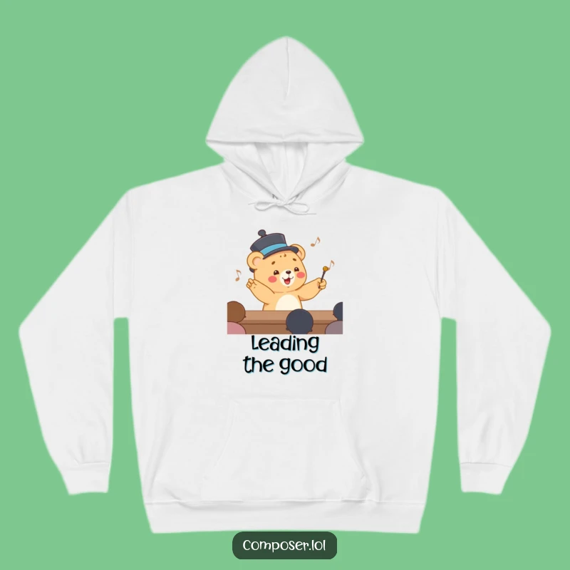 Cozy Funny Conducting Bear Cub Hoodie: Maestro Comfort!