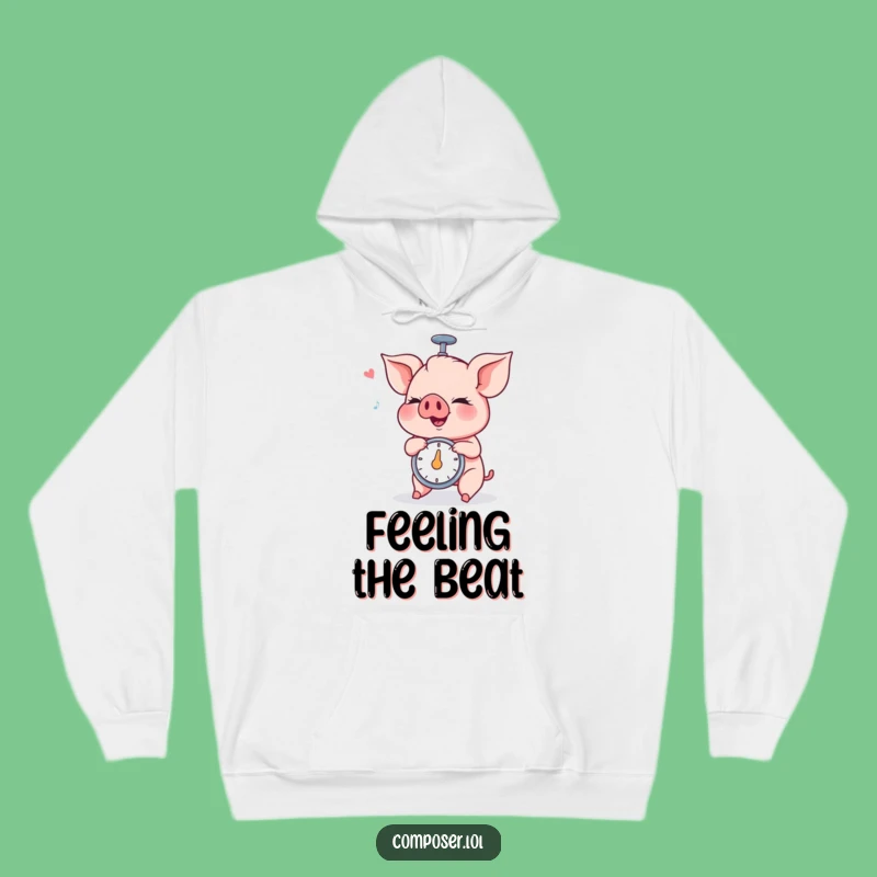 Cozy Funny Piglet Metronome Hoodie: Your Perfect Humorous Gift for Music Lovers