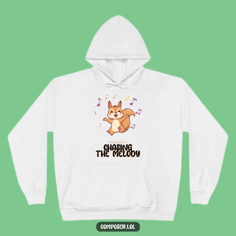Cozy Funny Squirrel Music Hoodie - Warm & Playful Melody Wear