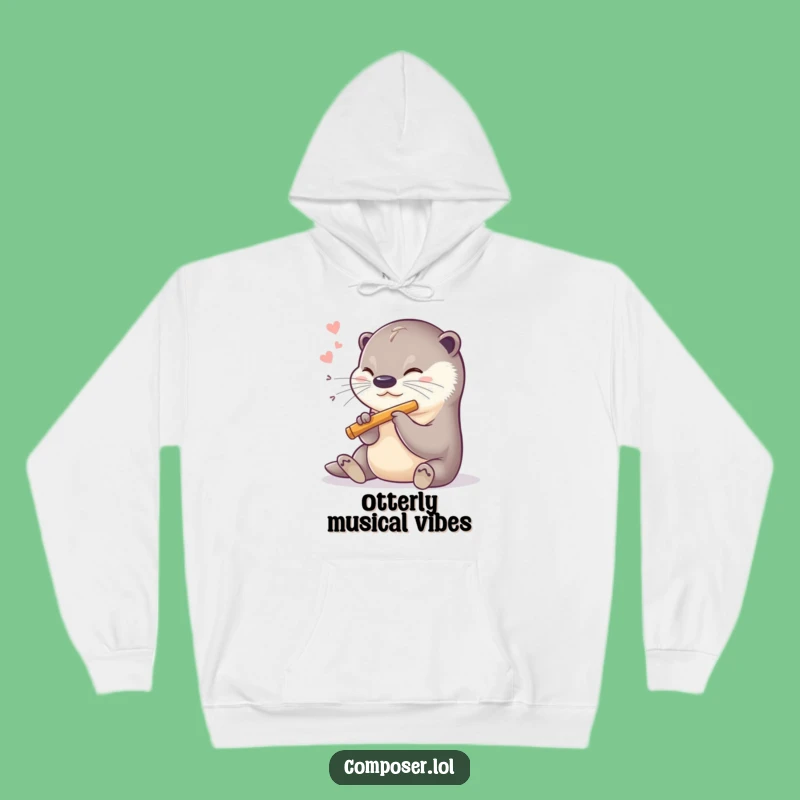 Funny Otter Flutist Hoodie: Cozy Up with This Otter's Sweet Music!