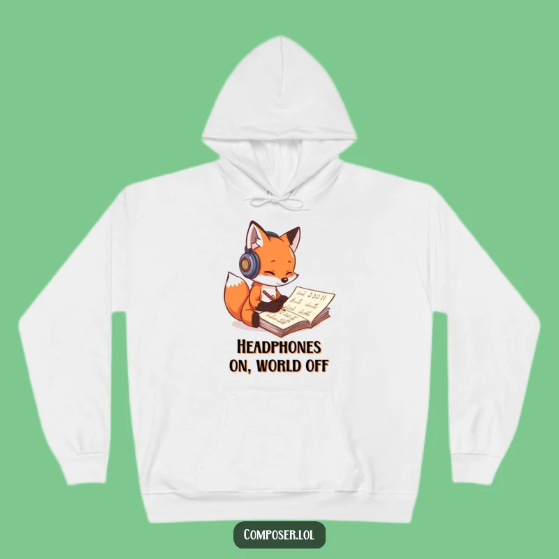 Cozy Funny Fox Composer Hoodie: Warm Up with Musical Mischief
