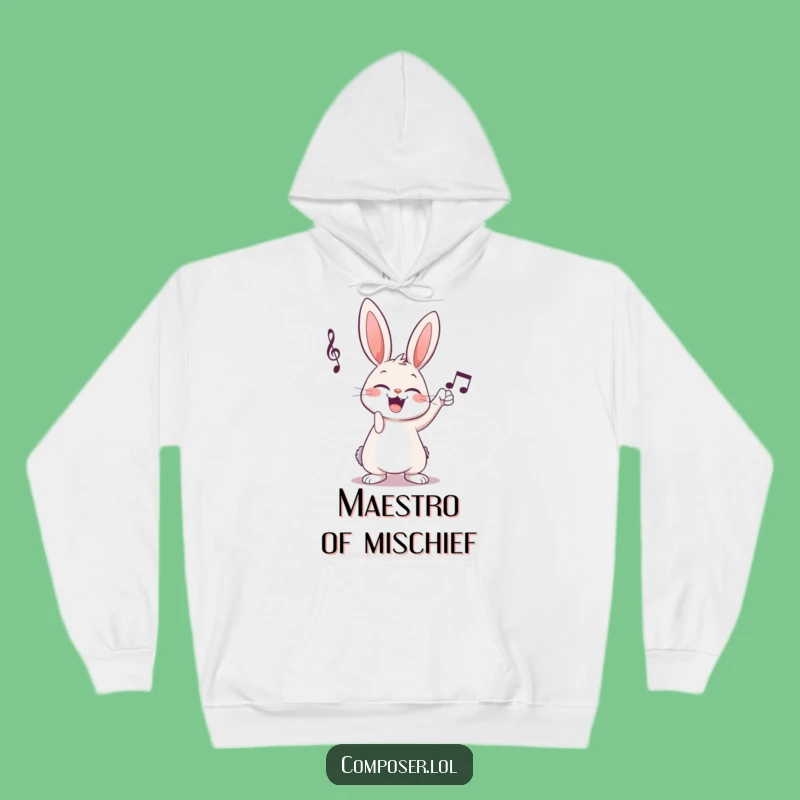 Funny Rabbit Maestro Hoodie - Cozy Musical Giggle Gift