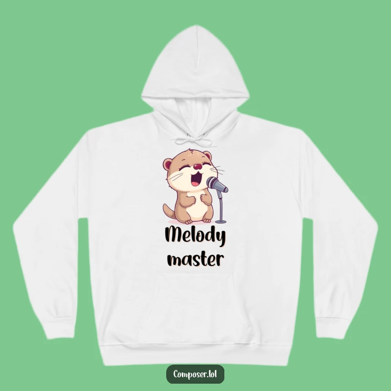 Funny Otter Singing Hoodie - Cozy Up With Rockstar Vibes