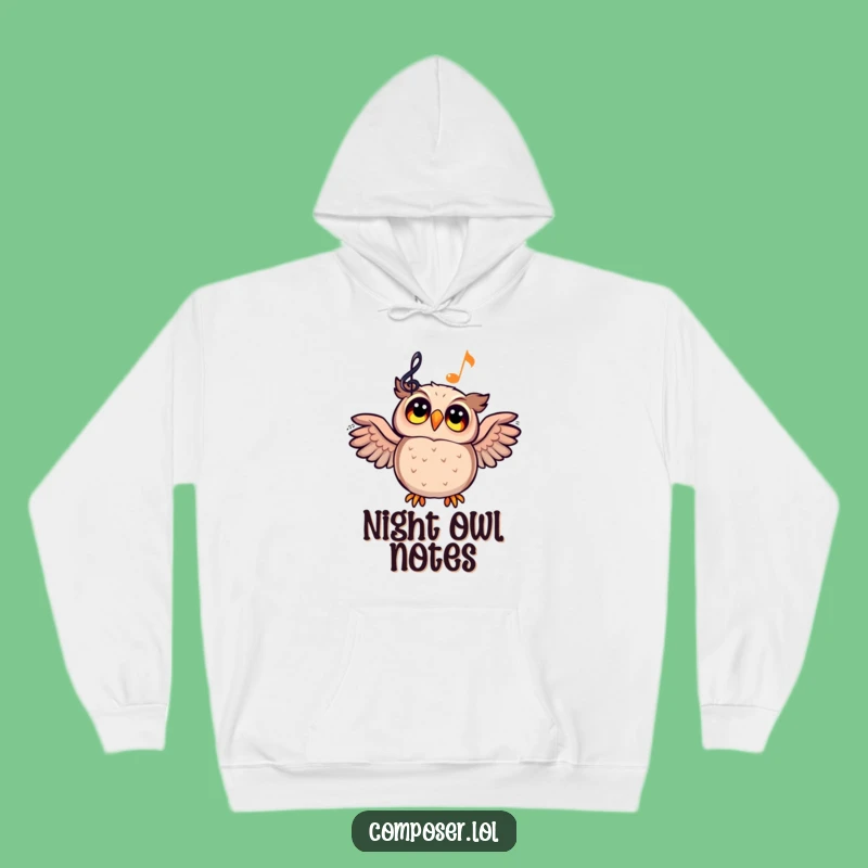 Funny Owl Composer Hoodie - Cozy Inspiration for Music Lovers