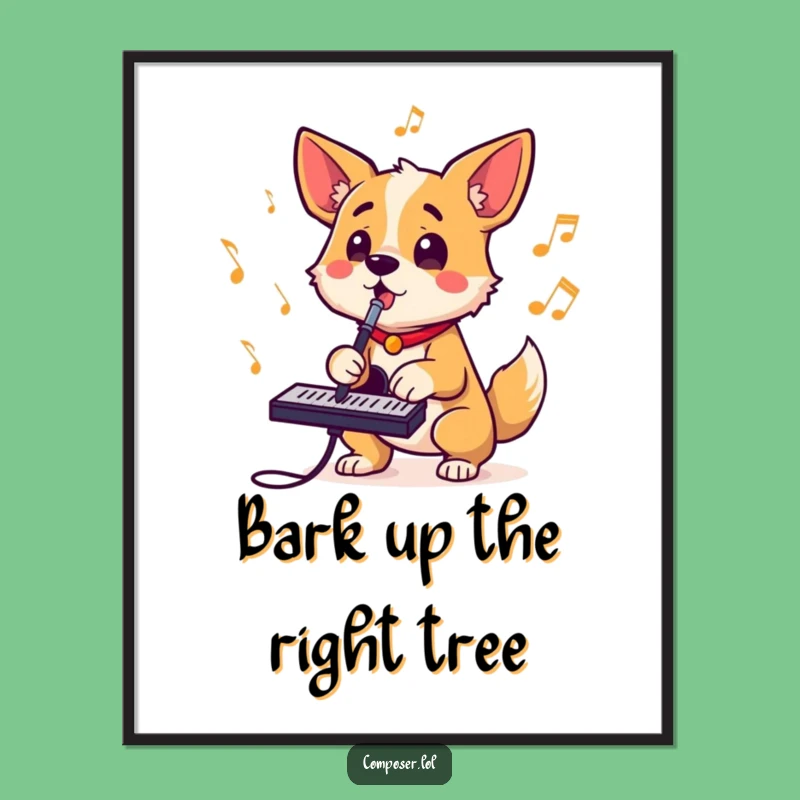 Free Printable Wall Art: Determined Dog Composer - Funny Downloadable Decor