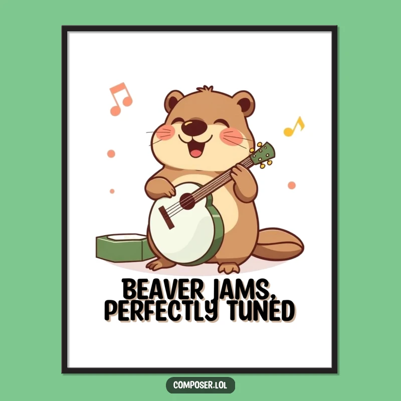 Funny Free Printable Wall Art - Beaver's Band Practice, Downloadable Decor