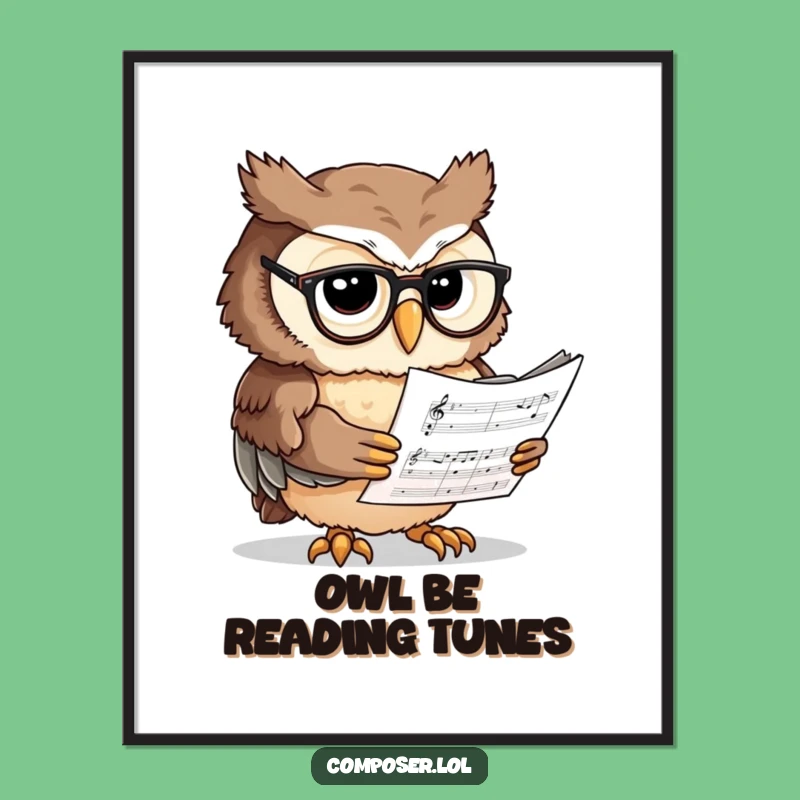 Free Printable Owl Scholar Wall Art: Humorous Downloadable Music Decor for Intellectuals