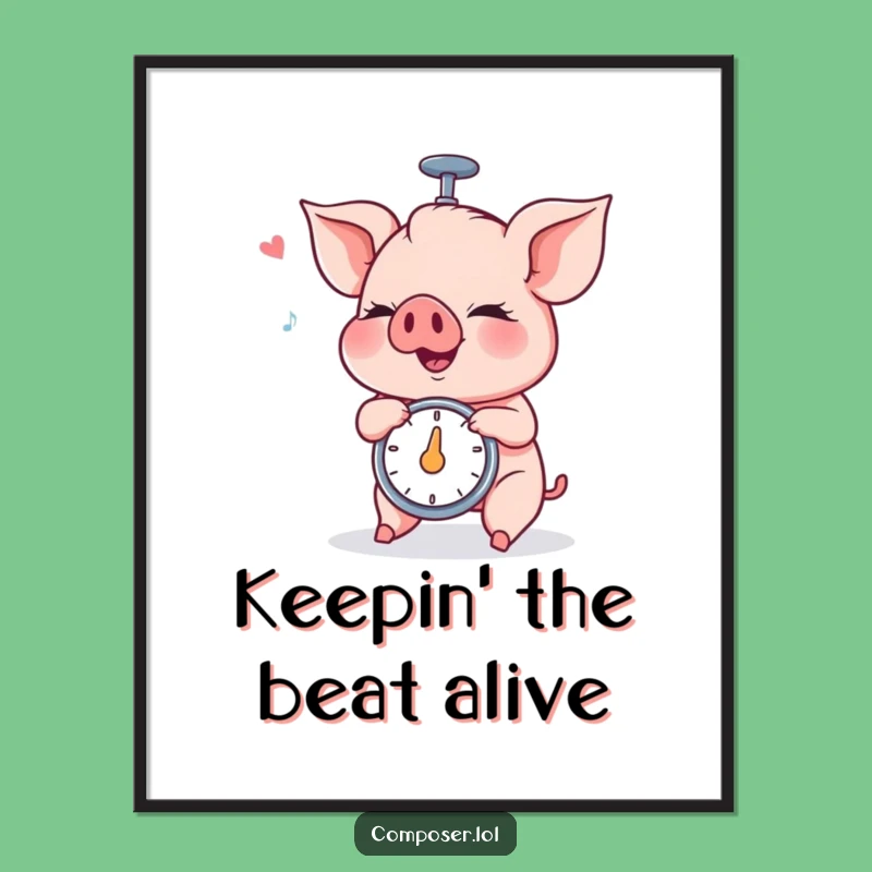 Free Printable Piglet Metronome Wall Art - Funny Musical Downloadable Decor for Your Home