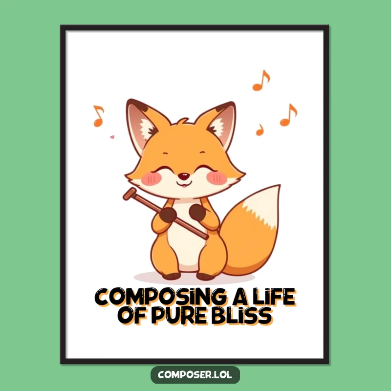 Funny Free Printable Fox Composer Wall Art: Downloadable Decor for Amusing Spaces