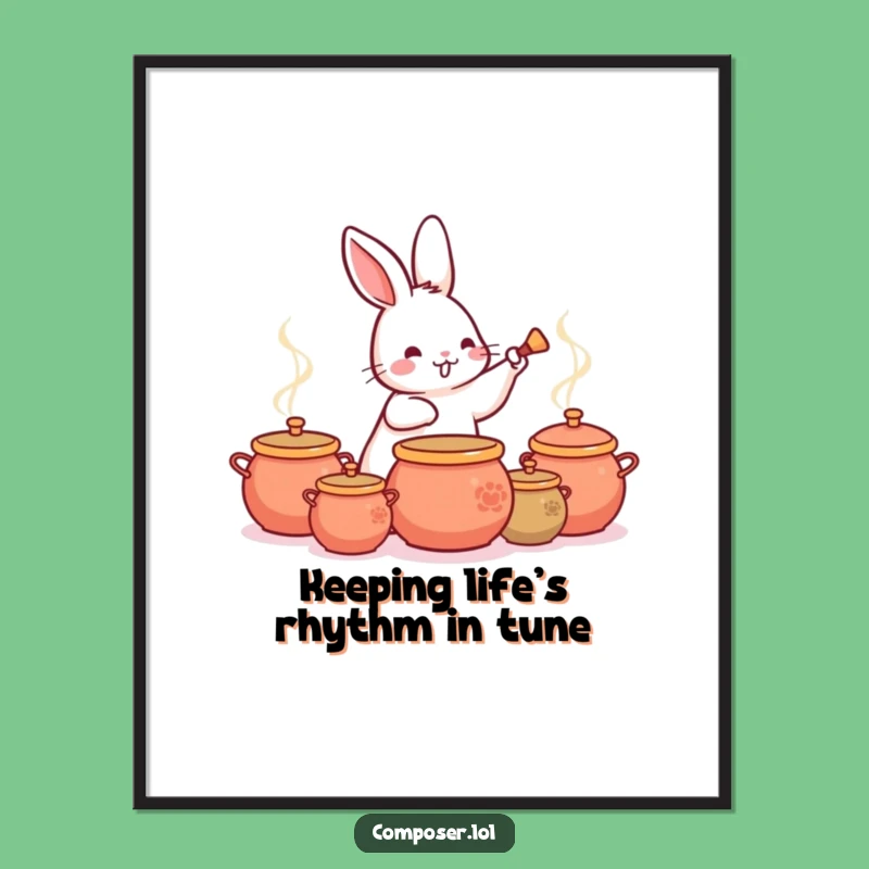 Funny Free Printable Bunny Drummer Wall Art: Downloadable Decor for Playful Spaces