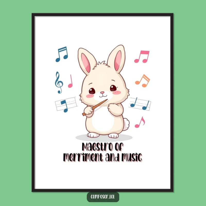 Free Printable Bunny Conductor Wall Art: Funny Downloadable Decor