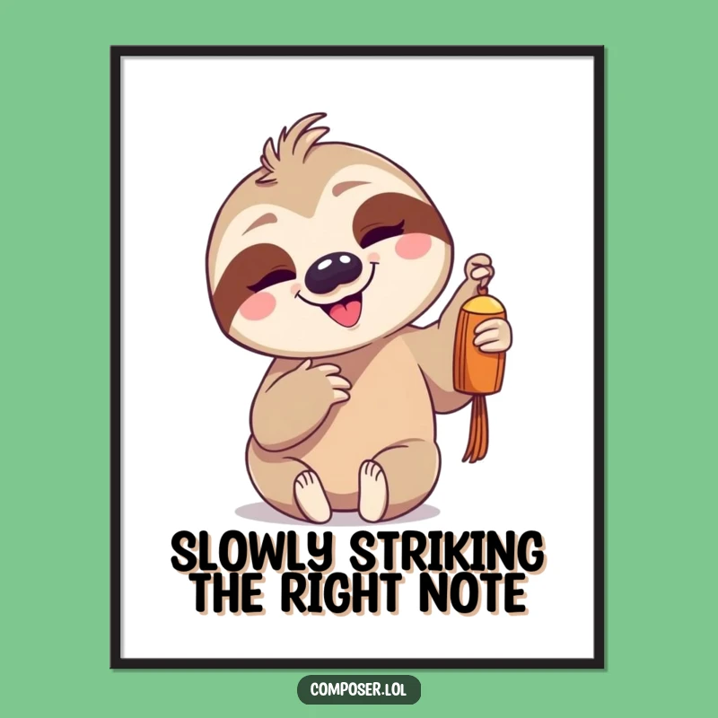 Funny Free Printable Wall Art: Sloth's Peaceful Chime Downloadable Decor