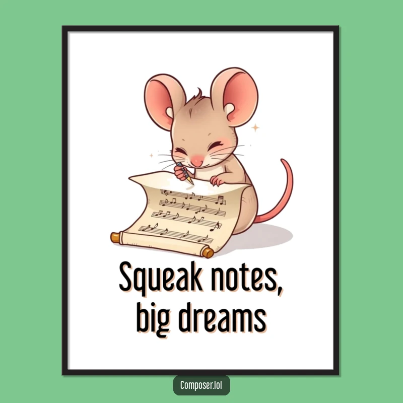 Free Printable Wall Art: Funny Mouse Composer - Meticulous Humorous Downloadable Decor!