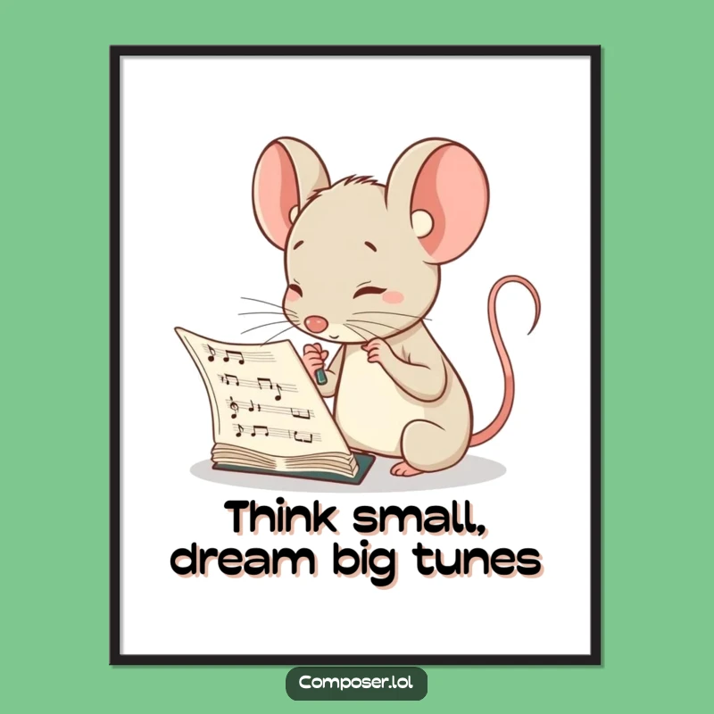 Free Printable Wall Art: Curious Mouse Composer - Intellectual Downloadable Decor
