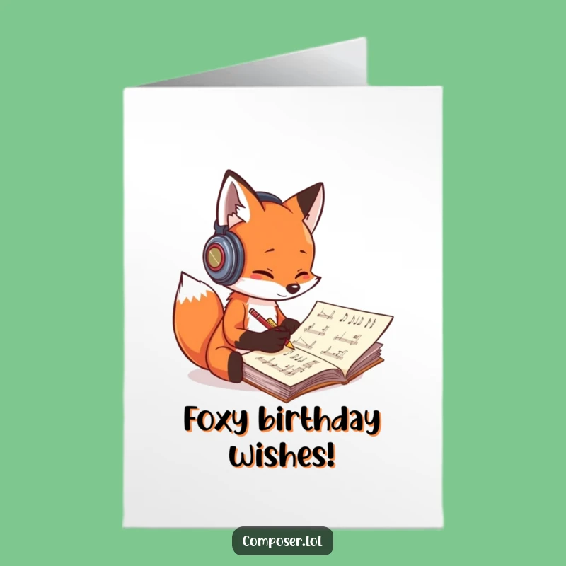 Free Printable Fox Composer Birthday Card: Fun Downloadable Gift for Creative Souls!