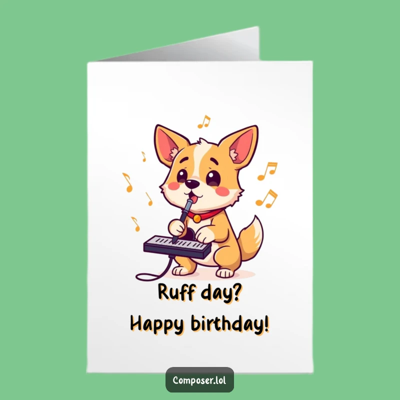 Free Printable Dog Composer Birthday Card - Energetic Downloadable Gift