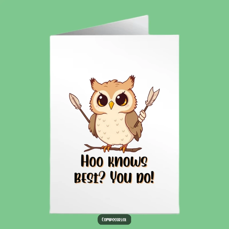 Free Printable Funny Owl Conductor Birthday Card - DIY Downloadable Gift