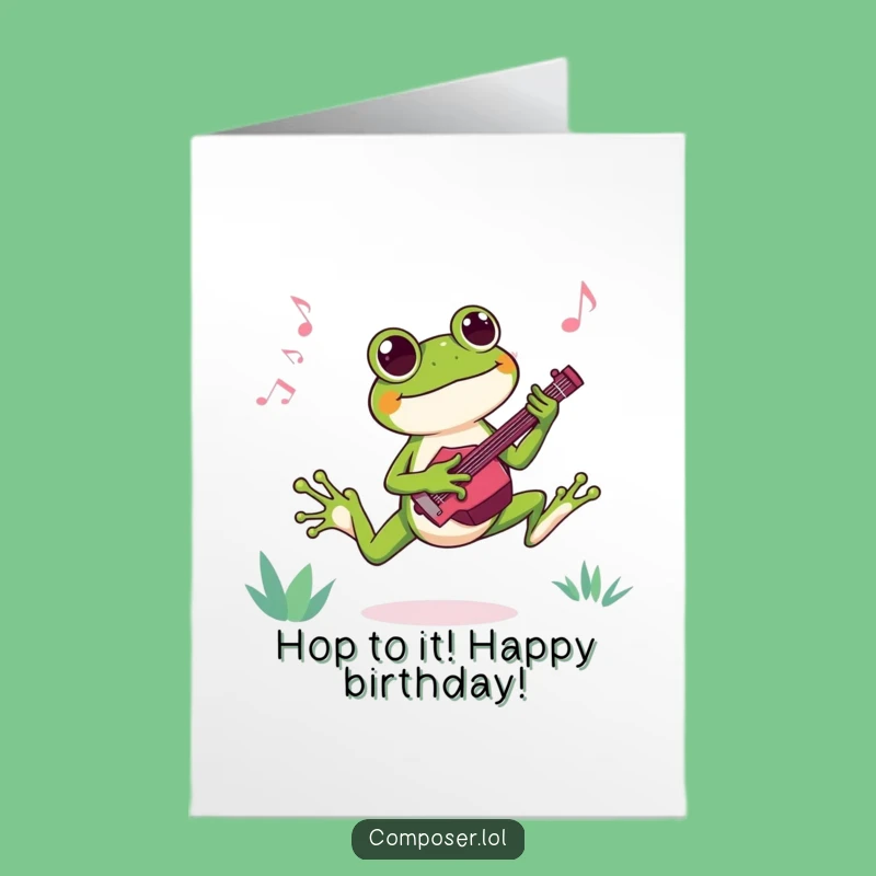 Free Printable Joyful Frog Composer Birthday Card - Exciting Downloadable Gift