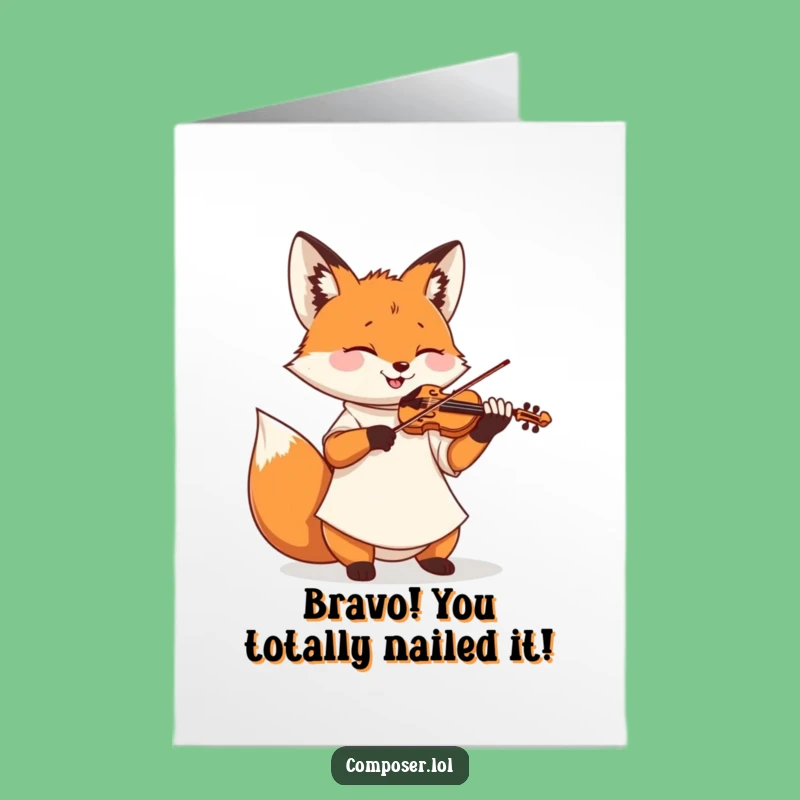 Free Printable Violin Fox Congrats Card - Joyful Downloadable Music Gift