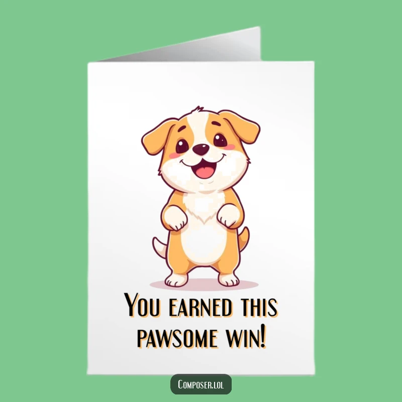 Free Printable Congrats Card: Dog's Rhythmic Celebration, Awesome Downloadable Gift