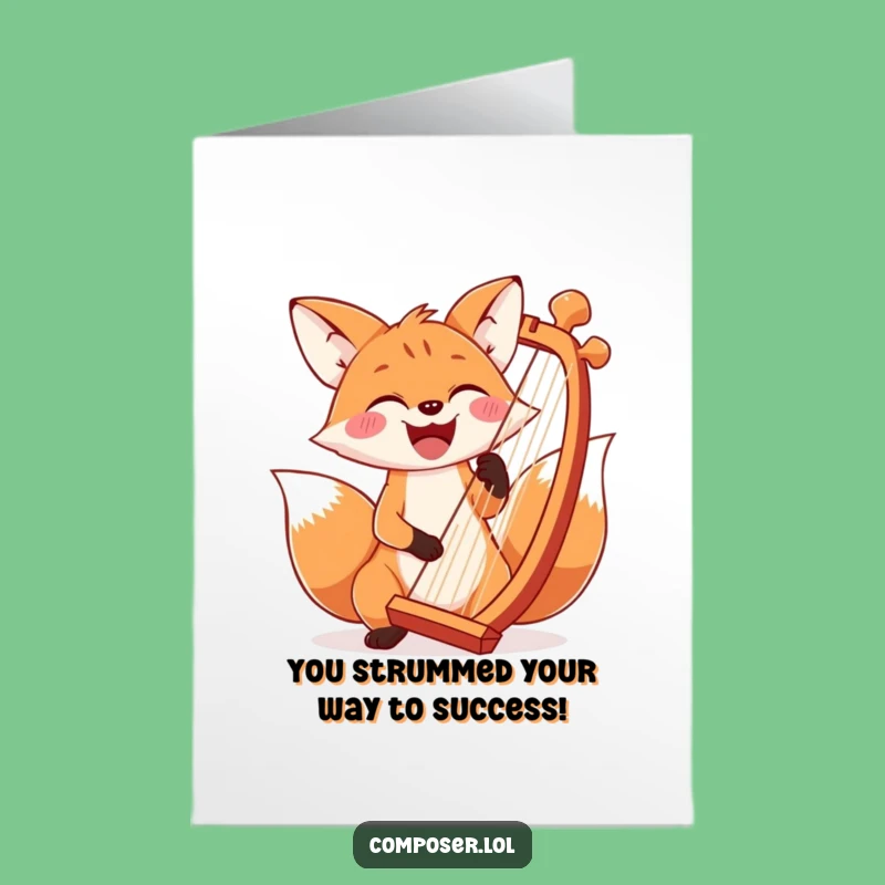 Free Printable Congrats Card: Fox's Harp Solo, Awesome Downloadable Gift